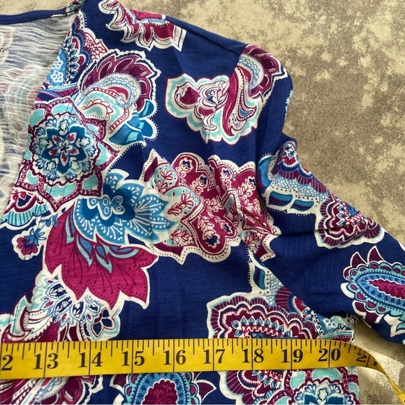 Chico’s 2 The Ultimate Tee Cardigan Paisley Print Open Front Womens Size Large - Picture 6 of 12